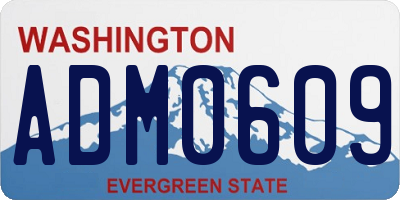 WA license plate ADM0609