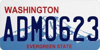 WA license plate ADM0623
