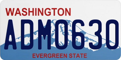 WA license plate ADM0630