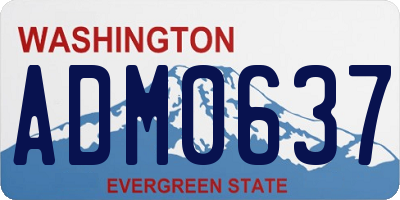WA license plate ADM0637
