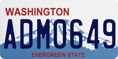 WA license plate ADM0649
