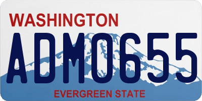 WA license plate ADM0655