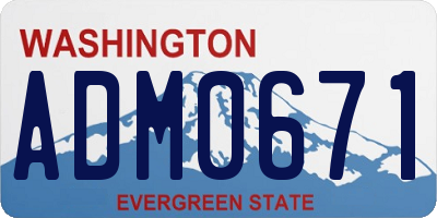 WA license plate ADM0671