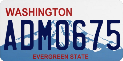 WA license plate ADM0675