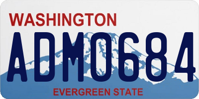 WA license plate ADM0684
