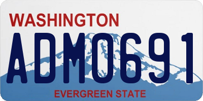 WA license plate ADM0691
