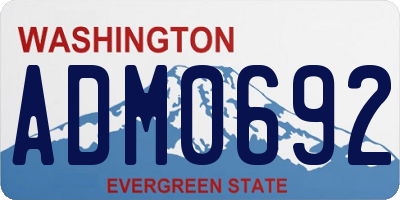 WA license plate ADM0692
