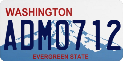 WA license plate ADM0712