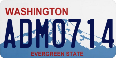 WA license plate ADM0714
