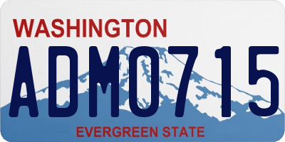 WA license plate ADM0715