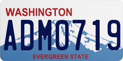 WA license plate ADM0719