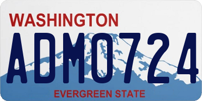 WA license plate ADM0724