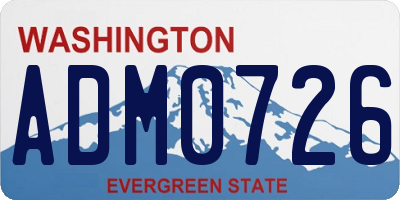 WA license plate ADM0726