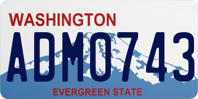 WA license plate ADM0743