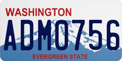WA license plate ADM0756