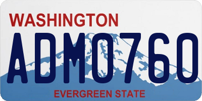 WA license plate ADM0760