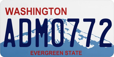 WA license plate ADM0772