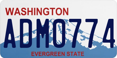 WA license plate ADM0774