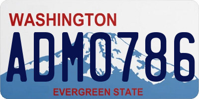 WA license plate ADM0786