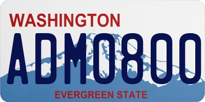 WA license plate ADM0800