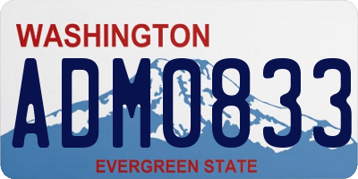 WA license plate ADM0833