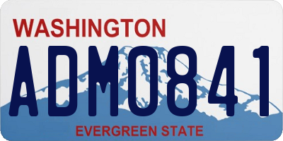 WA license plate ADM0841