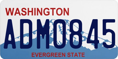 WA license plate ADM0845