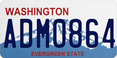 WA license plate ADM0864