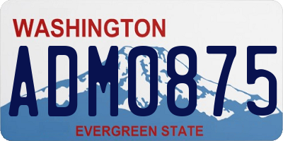 WA license plate ADM0875