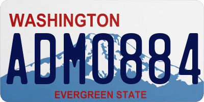 WA license plate ADM0884