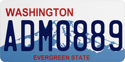 WA license plate ADM0889
