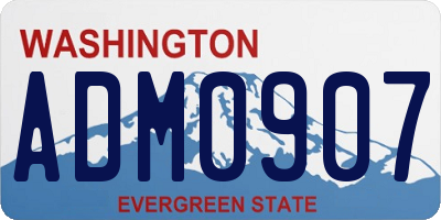 WA license plate ADM0907