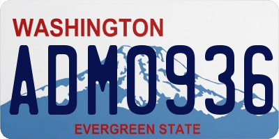 WA license plate ADM0936
