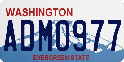 WA license plate ADM0977