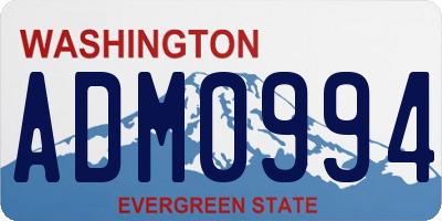 WA license plate ADM0994