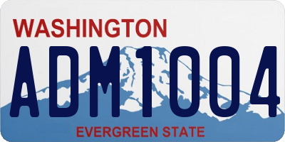 WA license plate ADM1004