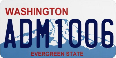 WA license plate ADM1006