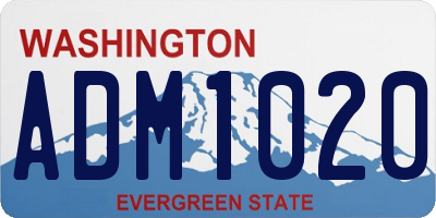 WA license plate ADM1020