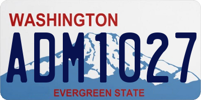 WA license plate ADM1027