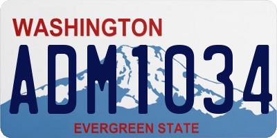 WA license plate ADM1034