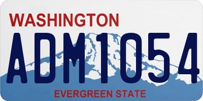 WA license plate ADM1054