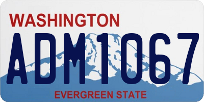WA license plate ADM1067