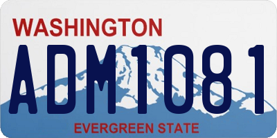 WA license plate ADM1081