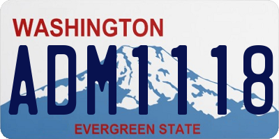 WA license plate ADM1118