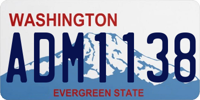 WA license plate ADM1138