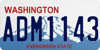 WA license plate ADM1143