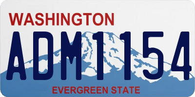 WA license plate ADM1154
