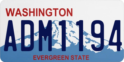 WA license plate ADM1194