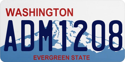 WA license plate ADM1208