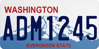WA license plate ADM1245
